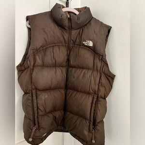 North Face size XL chocolate brown puffer vest
